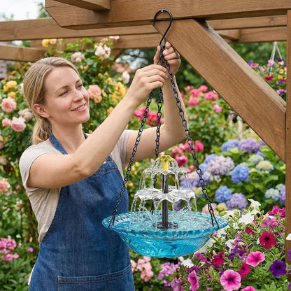 ⛲Hanging Solar Bird Bath Fountain — Turn Your Garden Into A Bird Paradise🐦