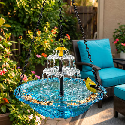⛲Hanging Solar Bird Bath Fountain — Turn Your Garden Into A Bird Paradise🐦