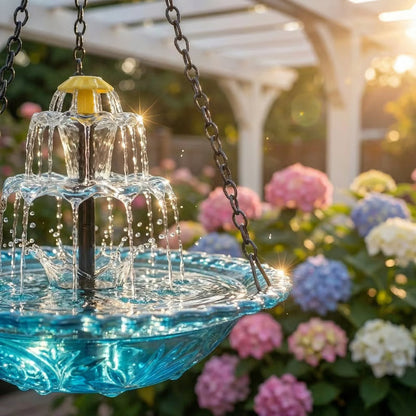 ⛲Hanging Solar Bird Bath Fountain — Turn Your Garden Into A Bird Paradise🐦